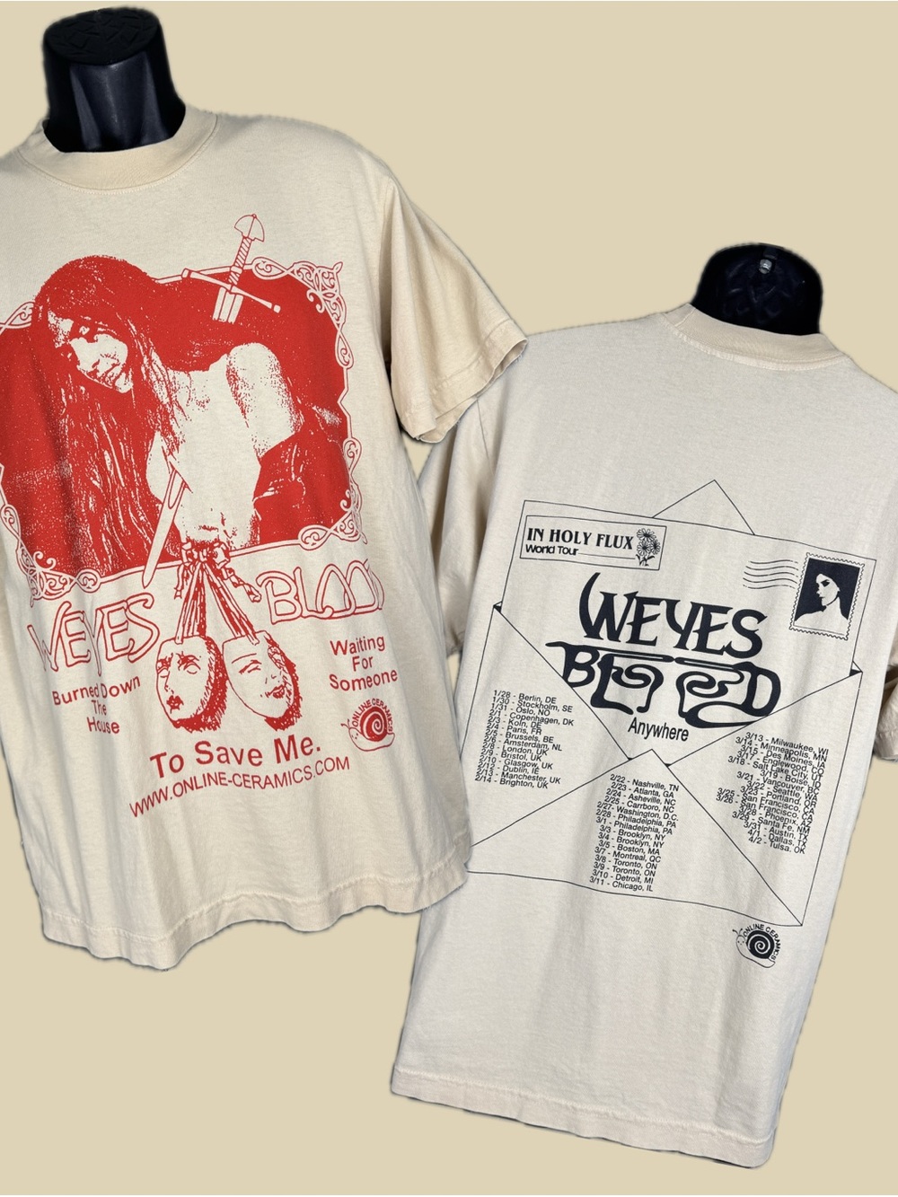 Weyes Blood Online Ceramics In Holy Flux Tour T-Shirt Men’s Sz Small Limited OOP